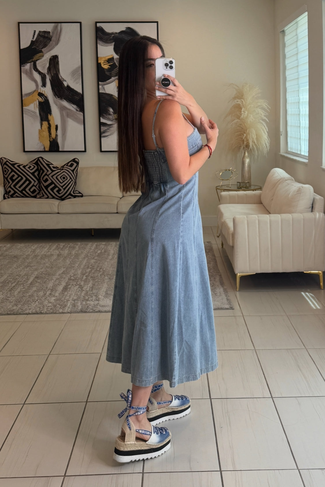 Mystic River Denim Midi Dress