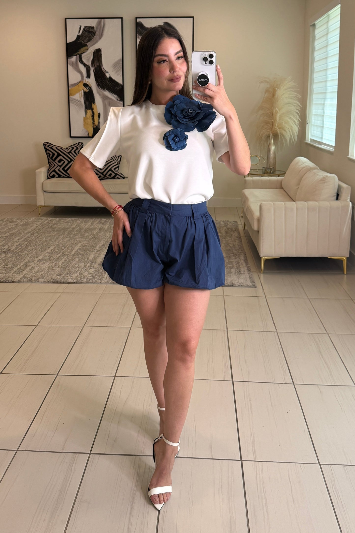 Sweetest Bubble Navy Blue Short