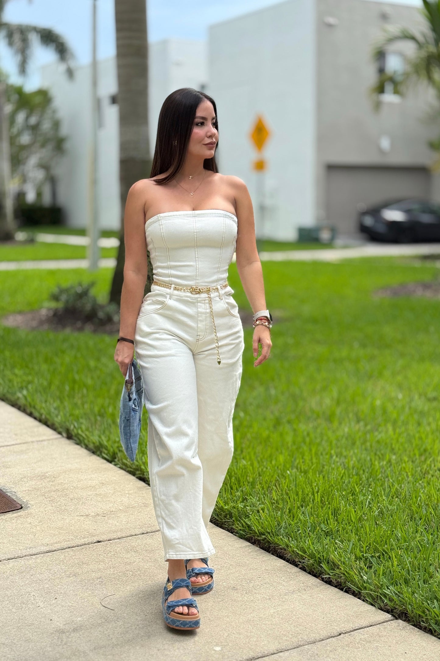 The Powerline White Jumpsuit
