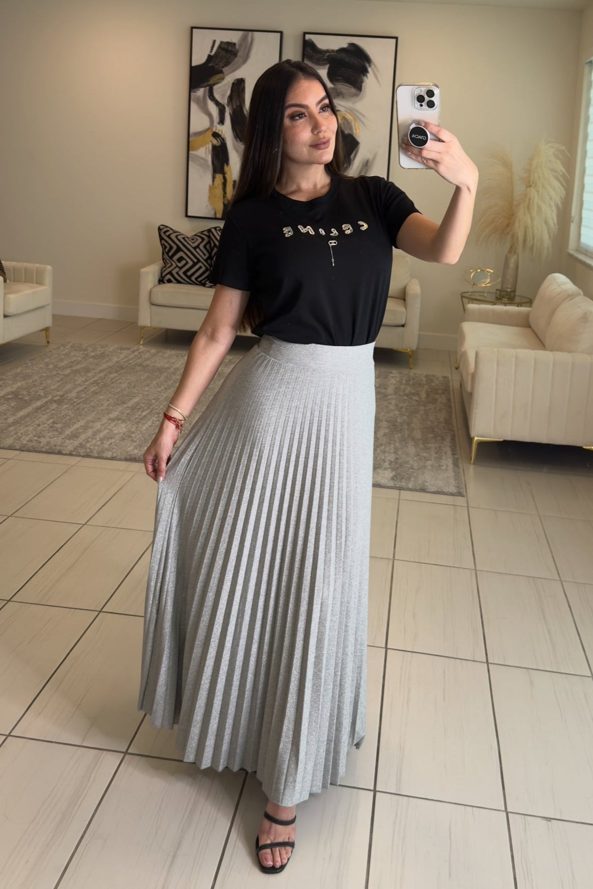 Perfect Silver Maxi Skirt