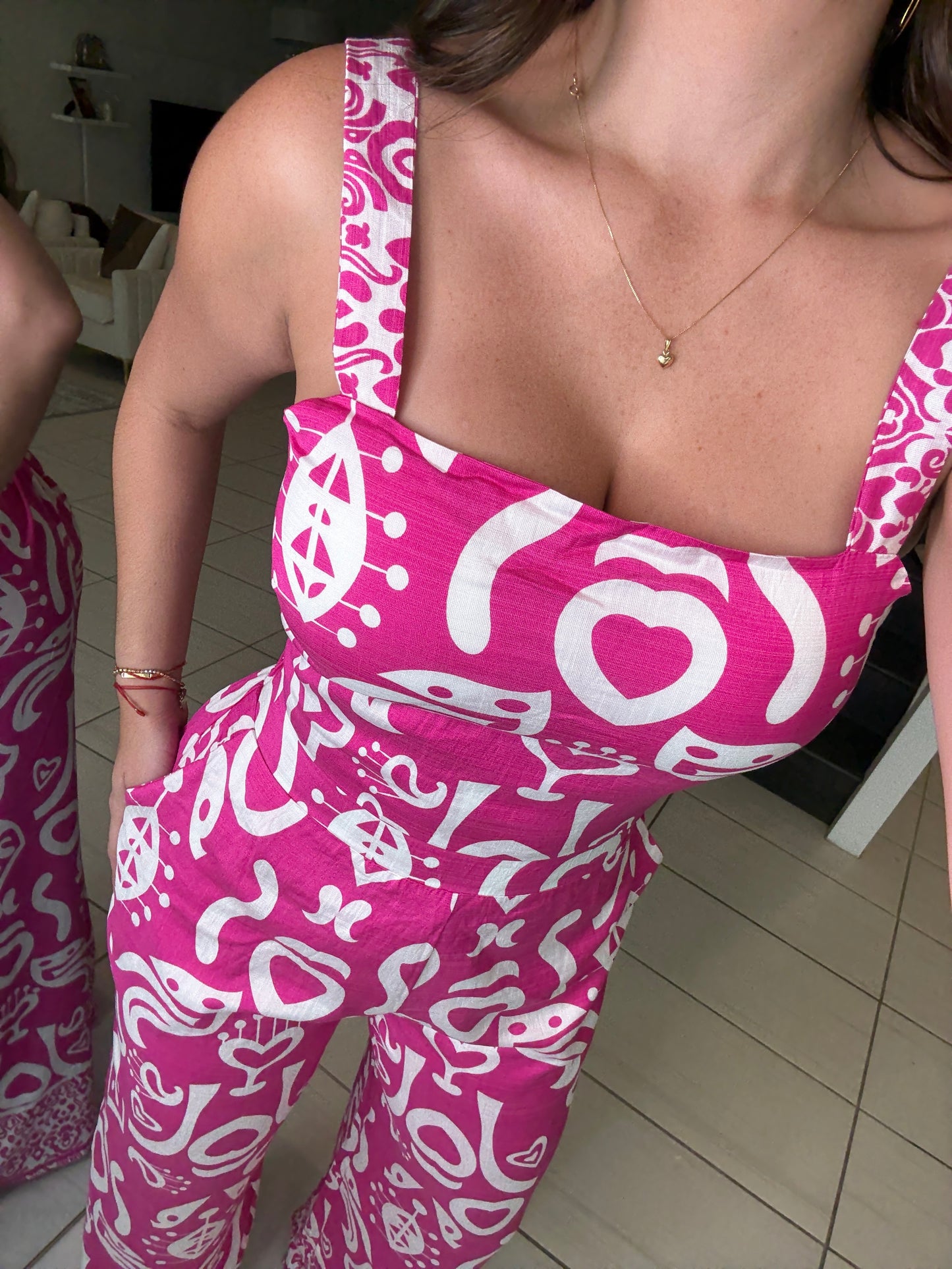 Abstract Muse Abstract Magenta Pants Set