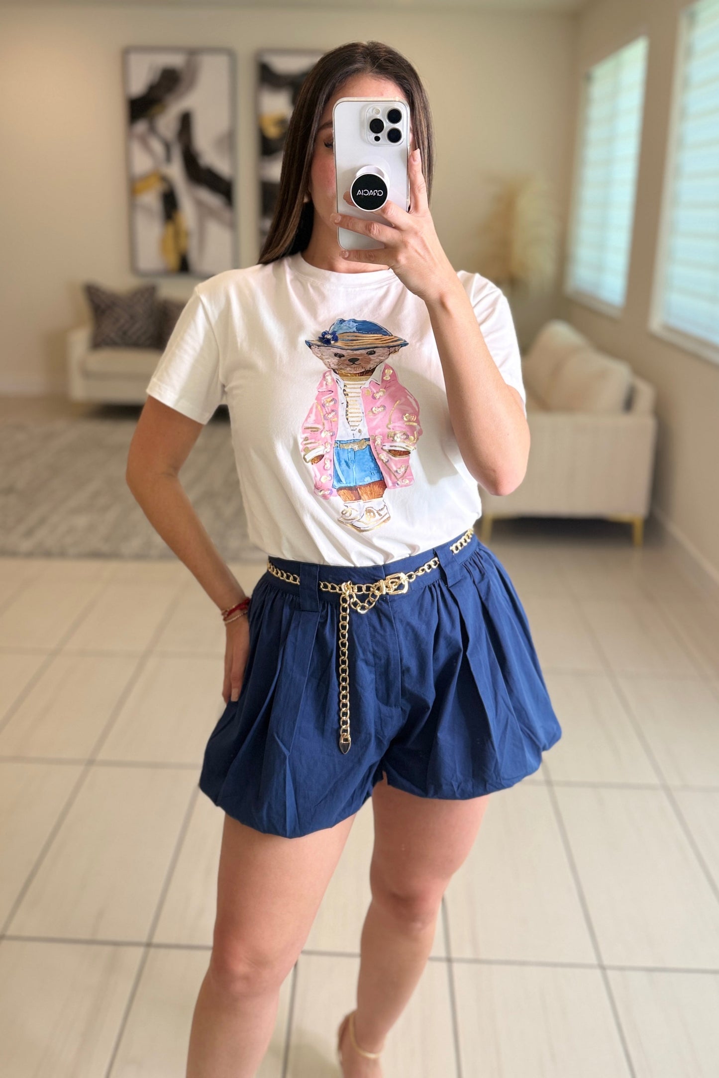 Sweetest Bubble Navy Blue Short