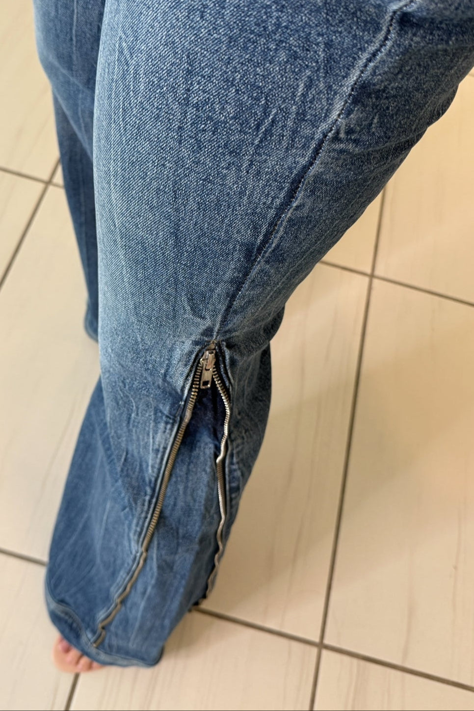 Crazy Zipper Denim Pants