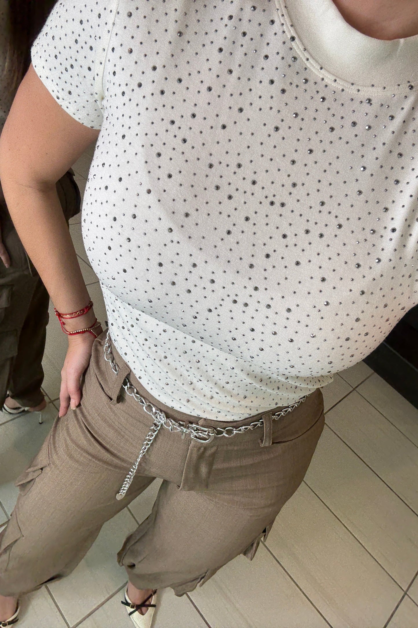 Rosette Romance Shine White Top