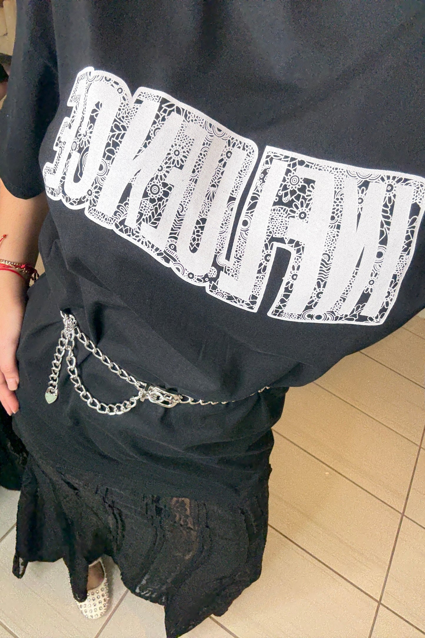 Influence Lace Contrast Black Maxi Dress