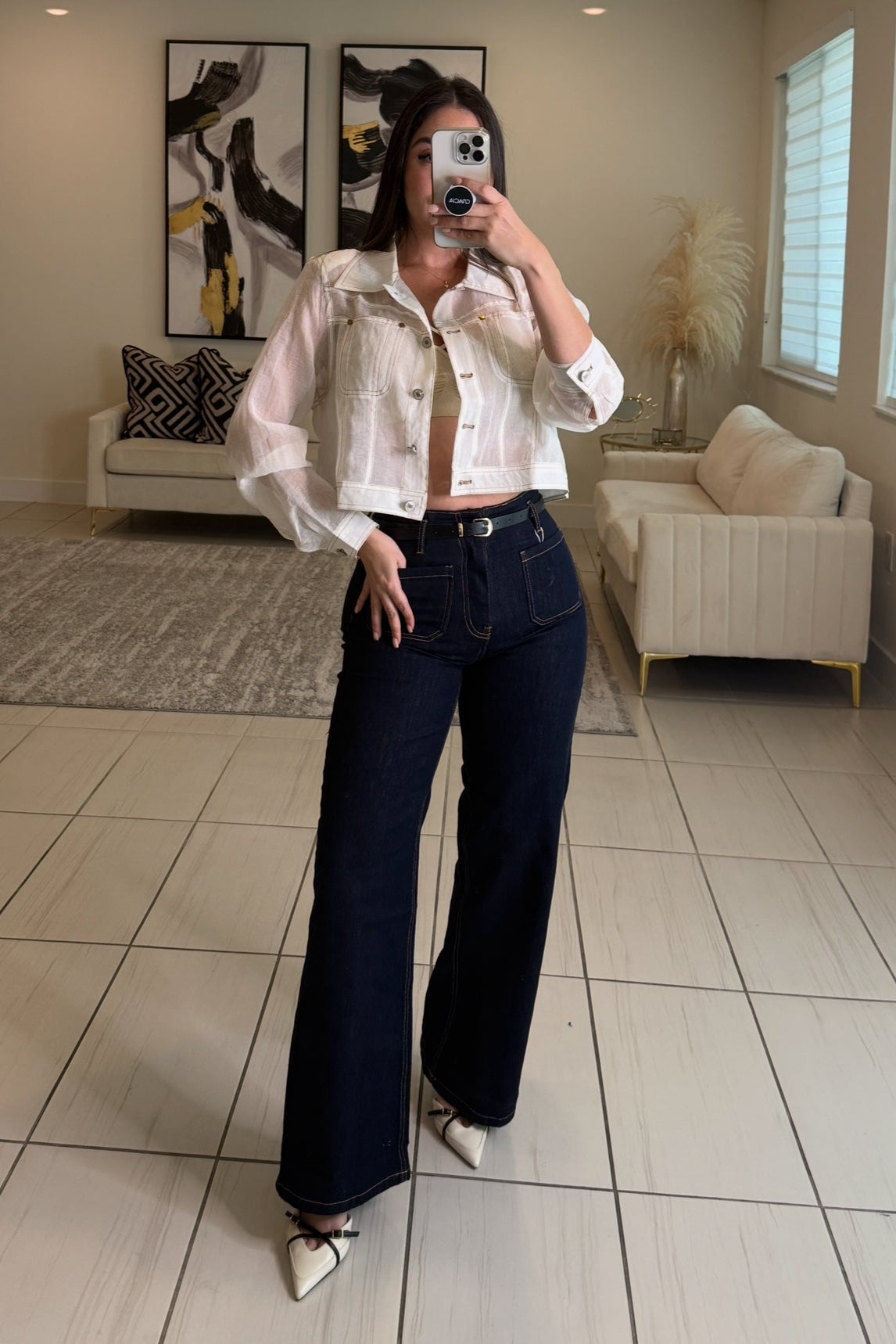 Parisian Flair Off White Top