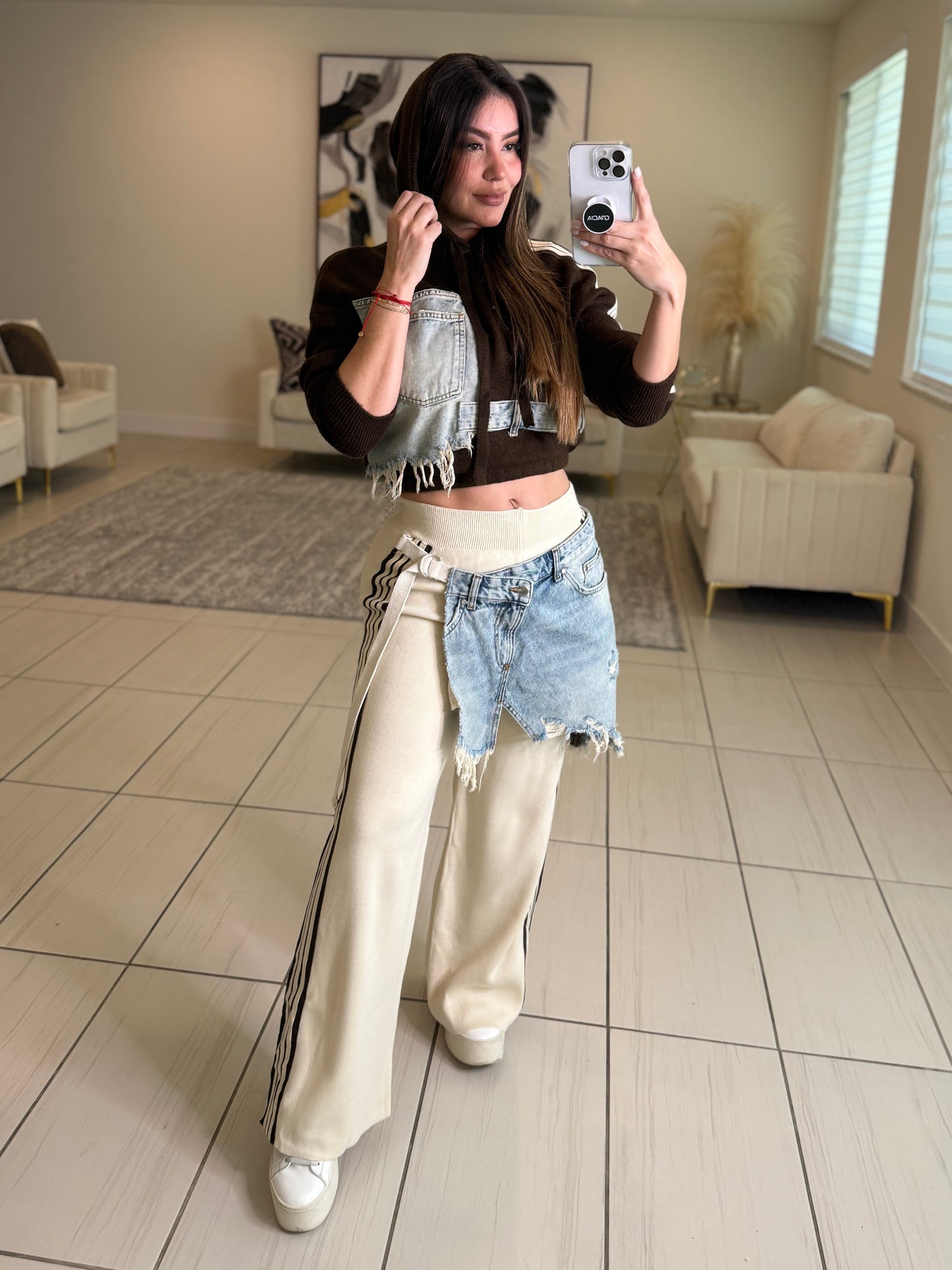 Elite Standard Knit Beige and Brown Pants