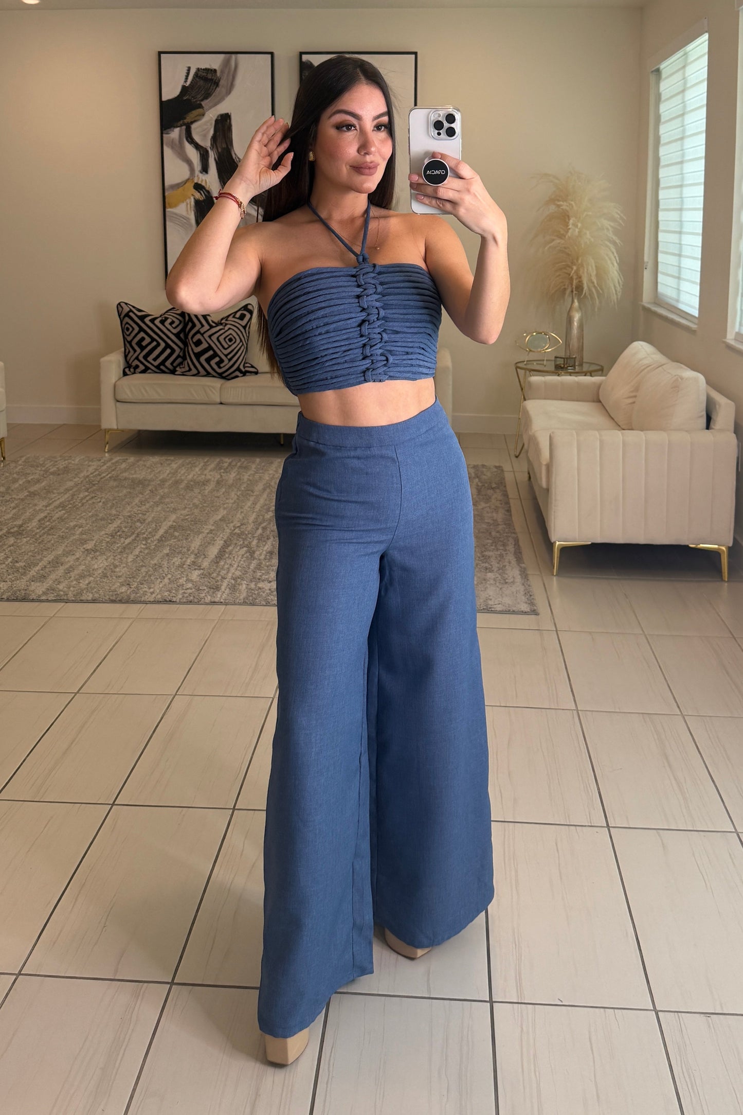 The Soleil Blue Pant Set