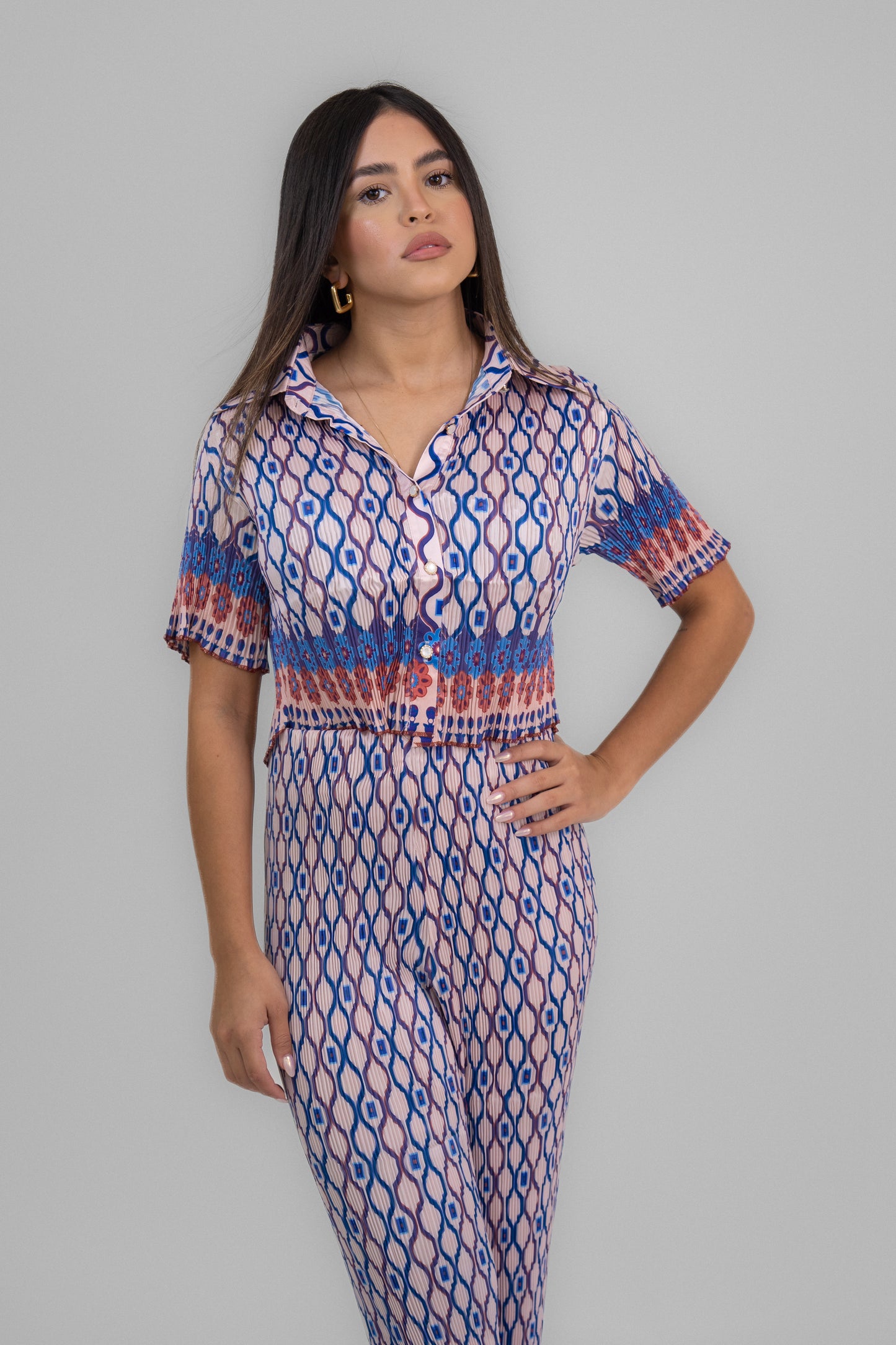 Serenity Breeze Printed Pants Set