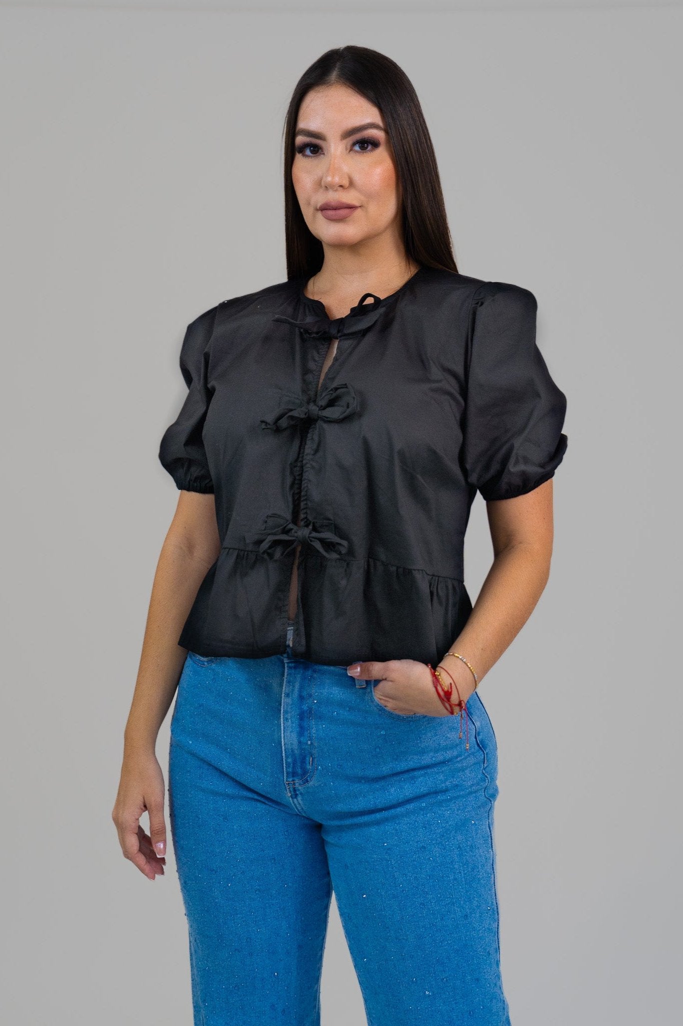 Coquette Bow Black Top