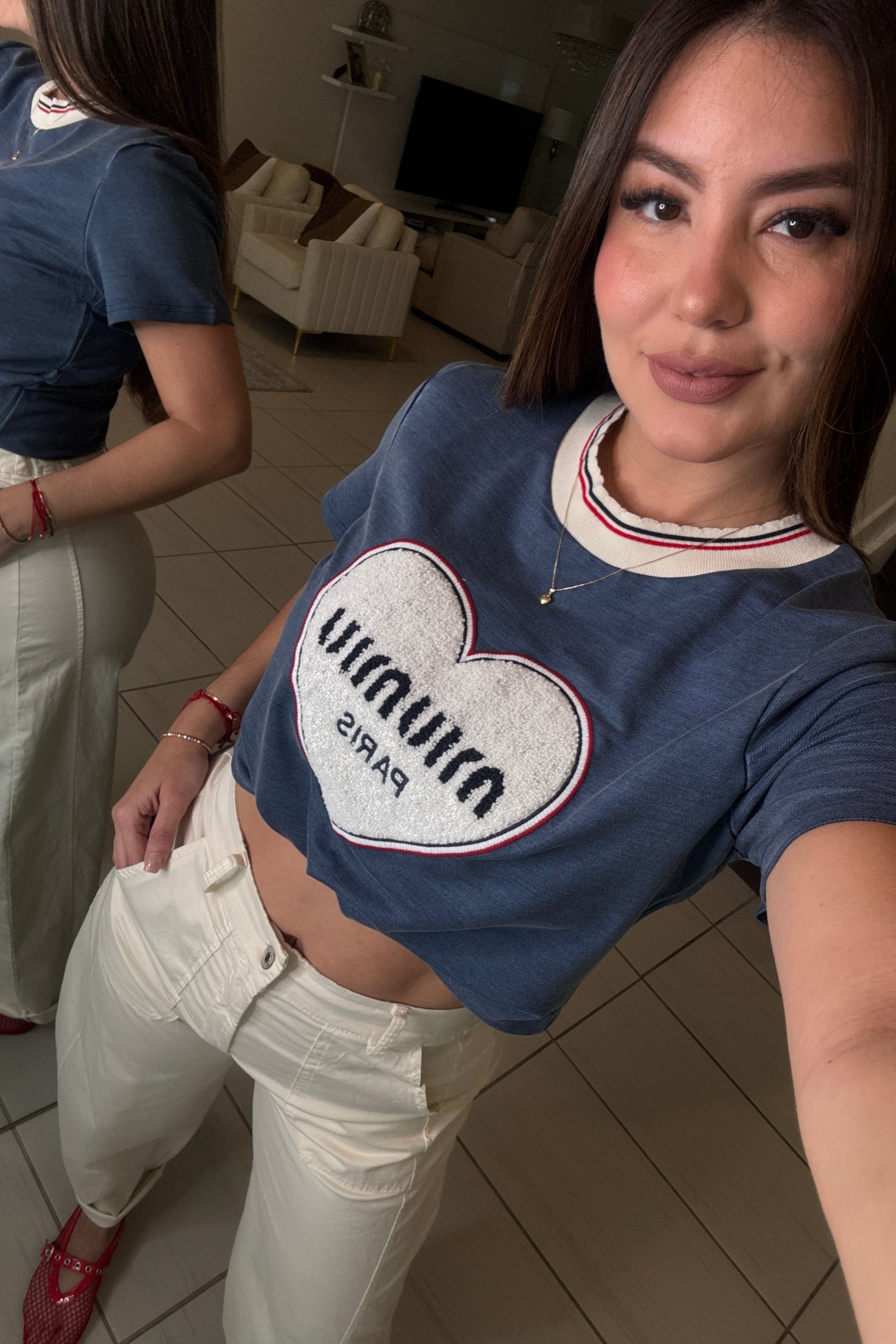 Iconic Heart Blue Top