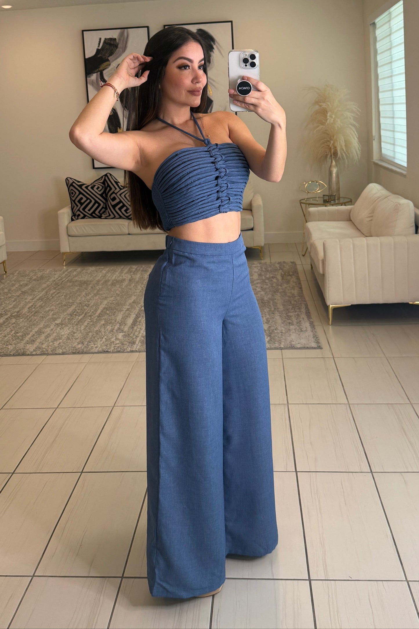 The Soleil Blue Pant Set