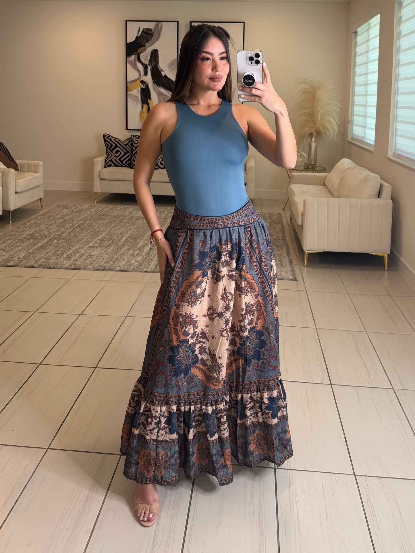 Ascension Tiered Midi Skirt Set