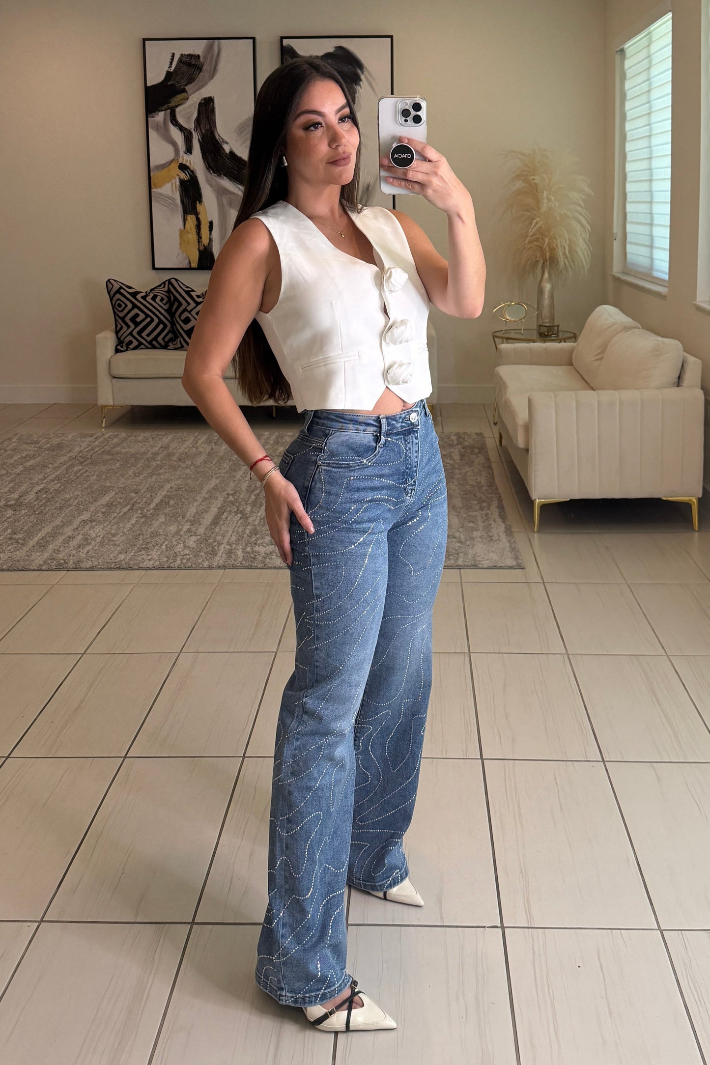 Roses White Vest Top