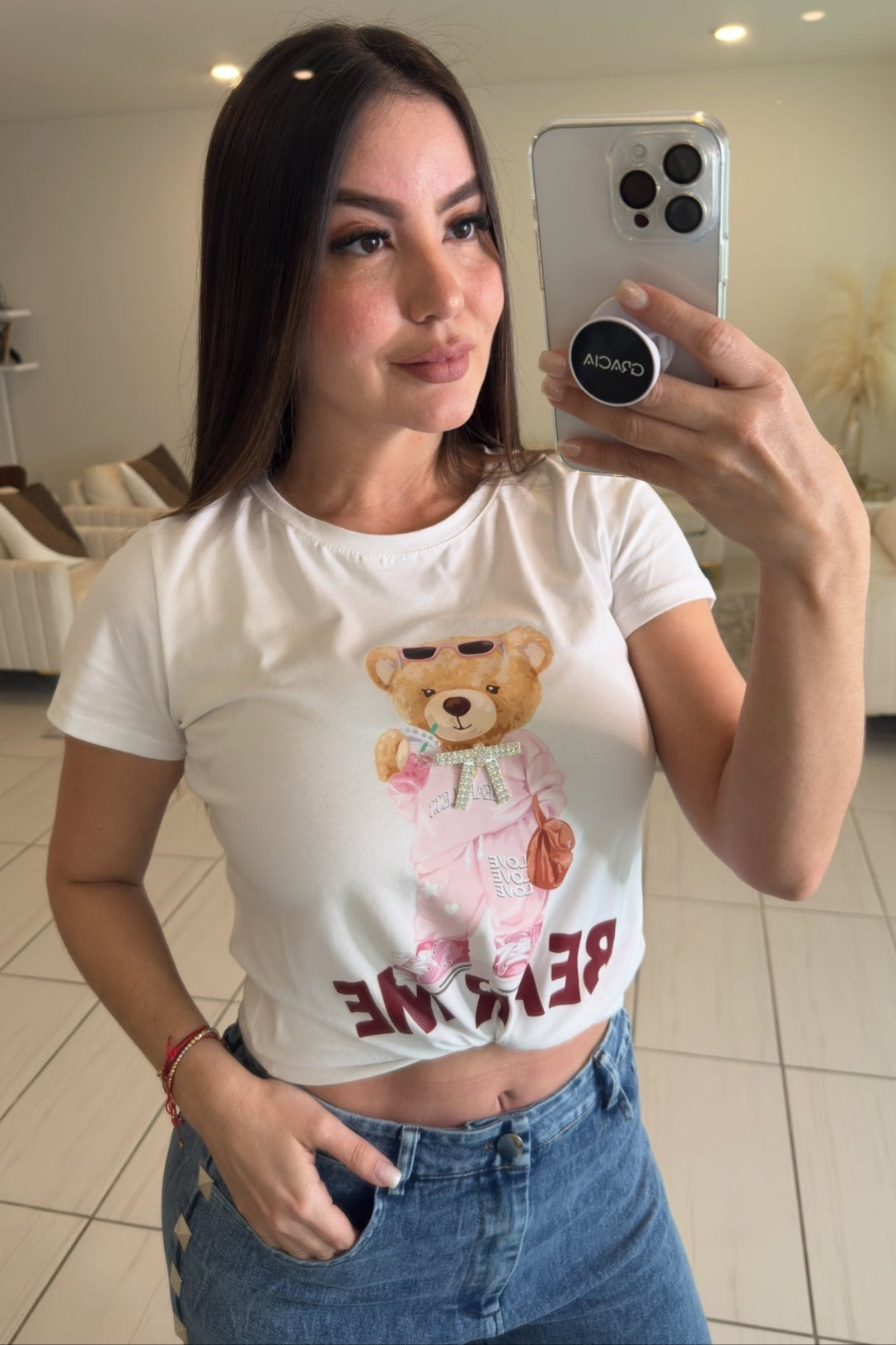 Cuttest Bear White Tshirt Top
