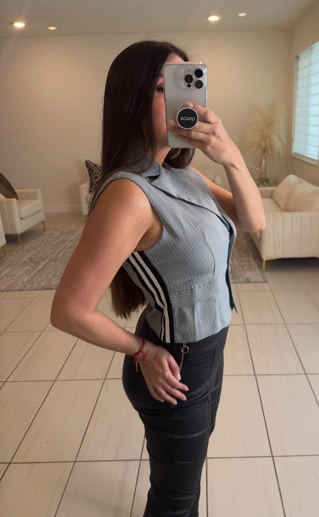 So Gorgeous Grey Vest Top