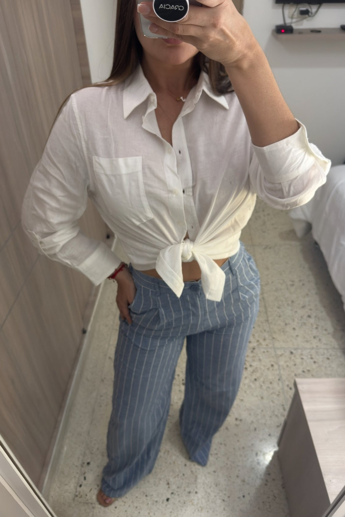 Classic Cut Linen Blue Pants