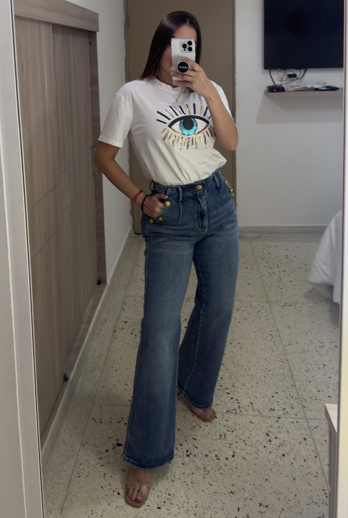 Sequin Lucky Eye Top