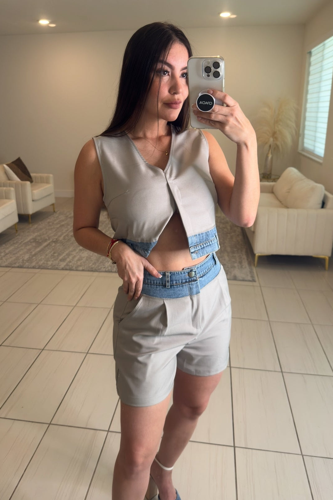 Radiance Contrast Grey Short Set