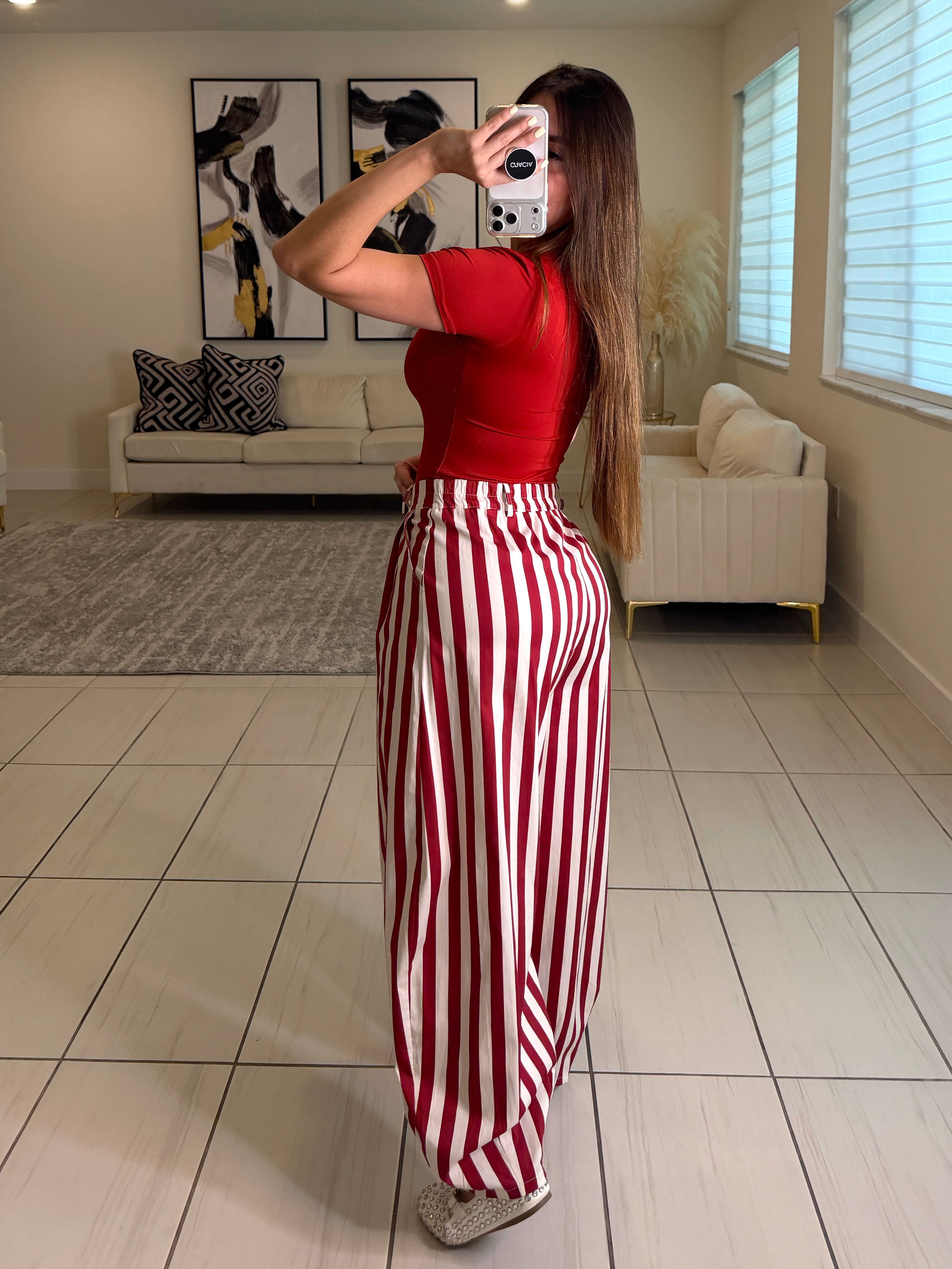 Gravity Stripes Red Pants