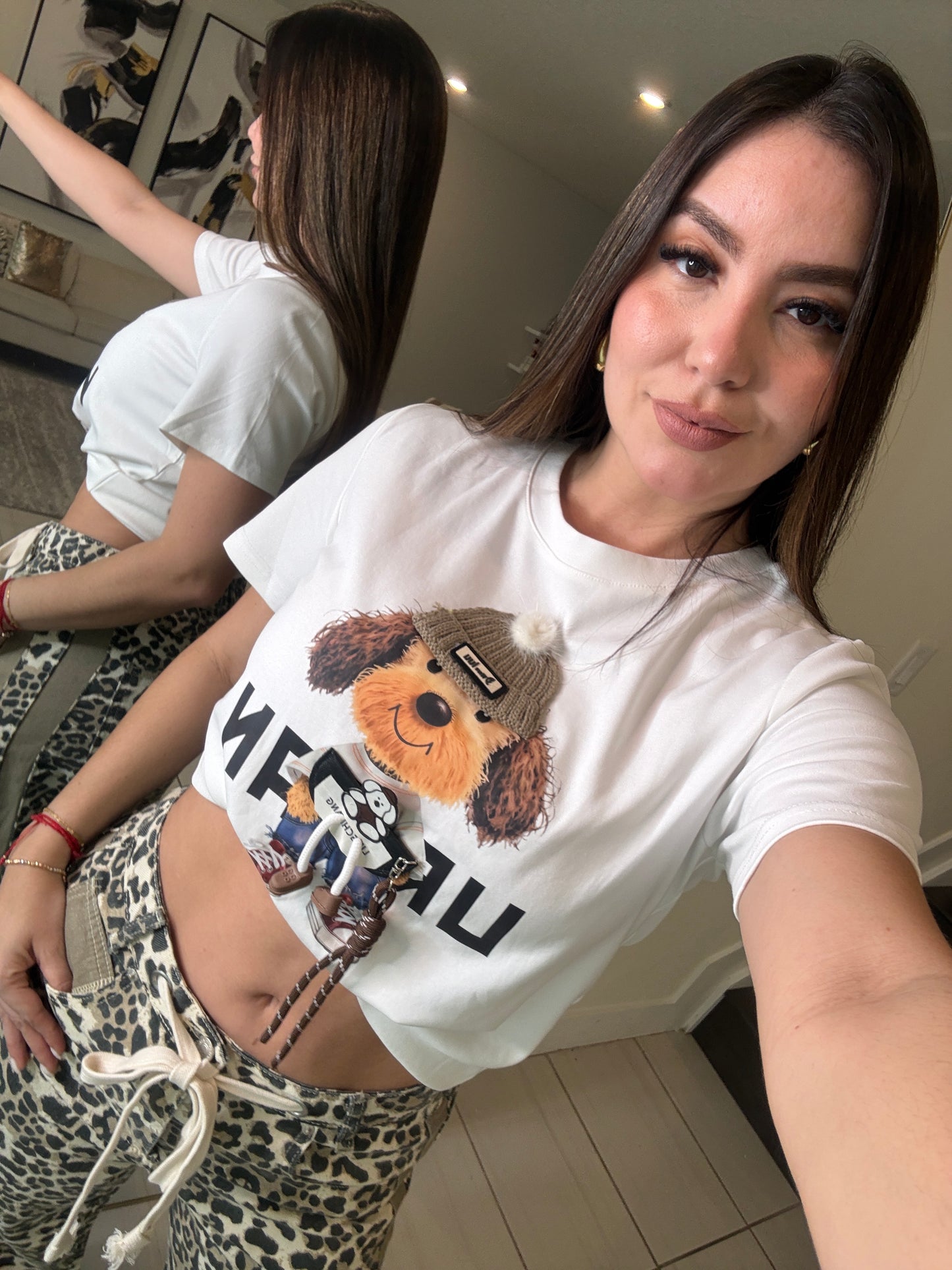 Cutest Charming Dog White Tshirt Top