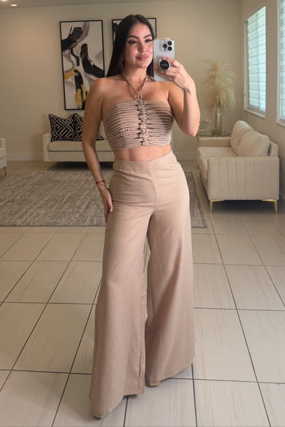 The Soleil Beige Pant Set