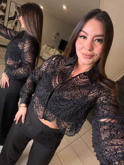 Sugar Vanilla Pearls Black Top