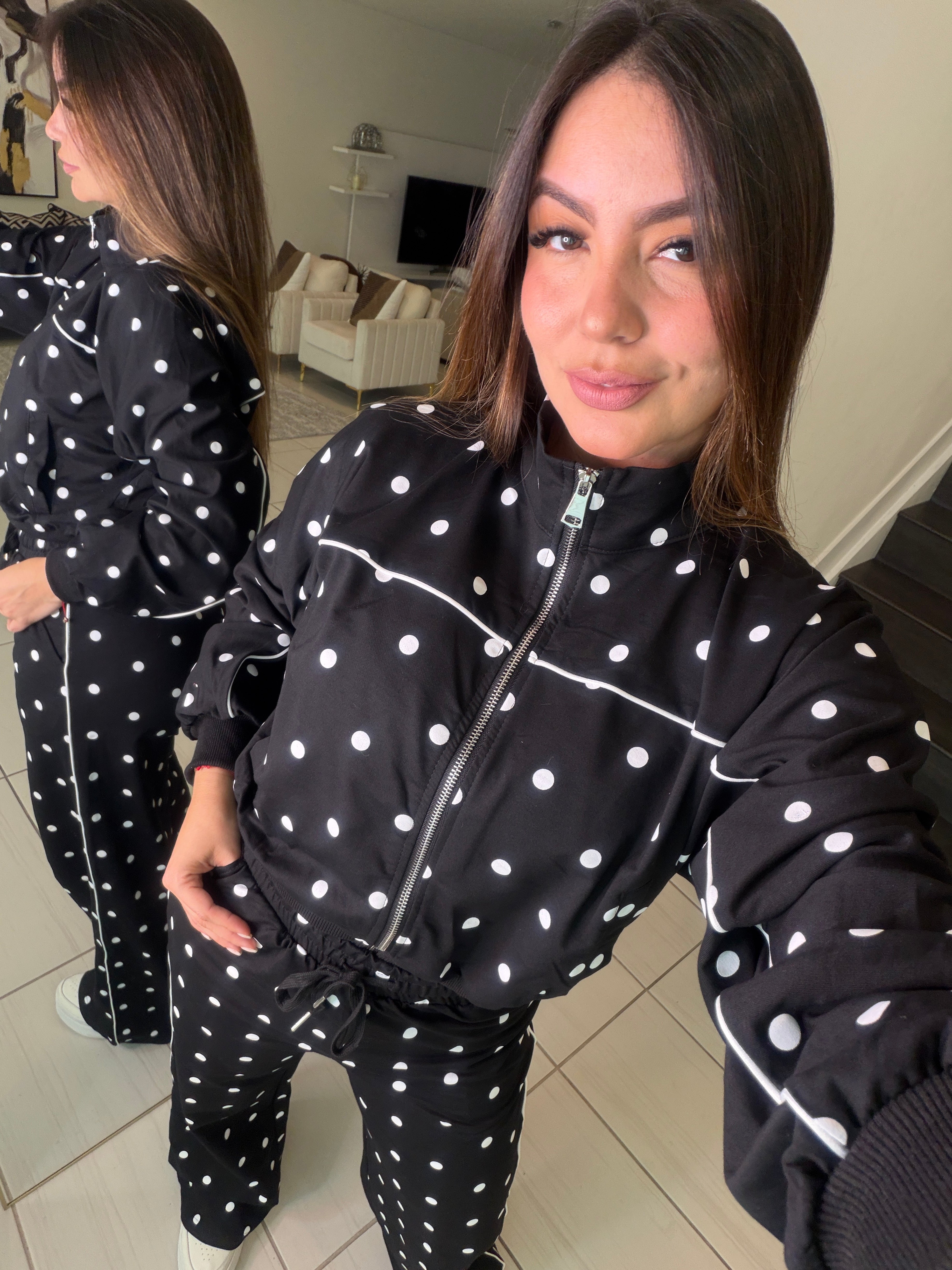 Divine Polka Dots Black Pant Set