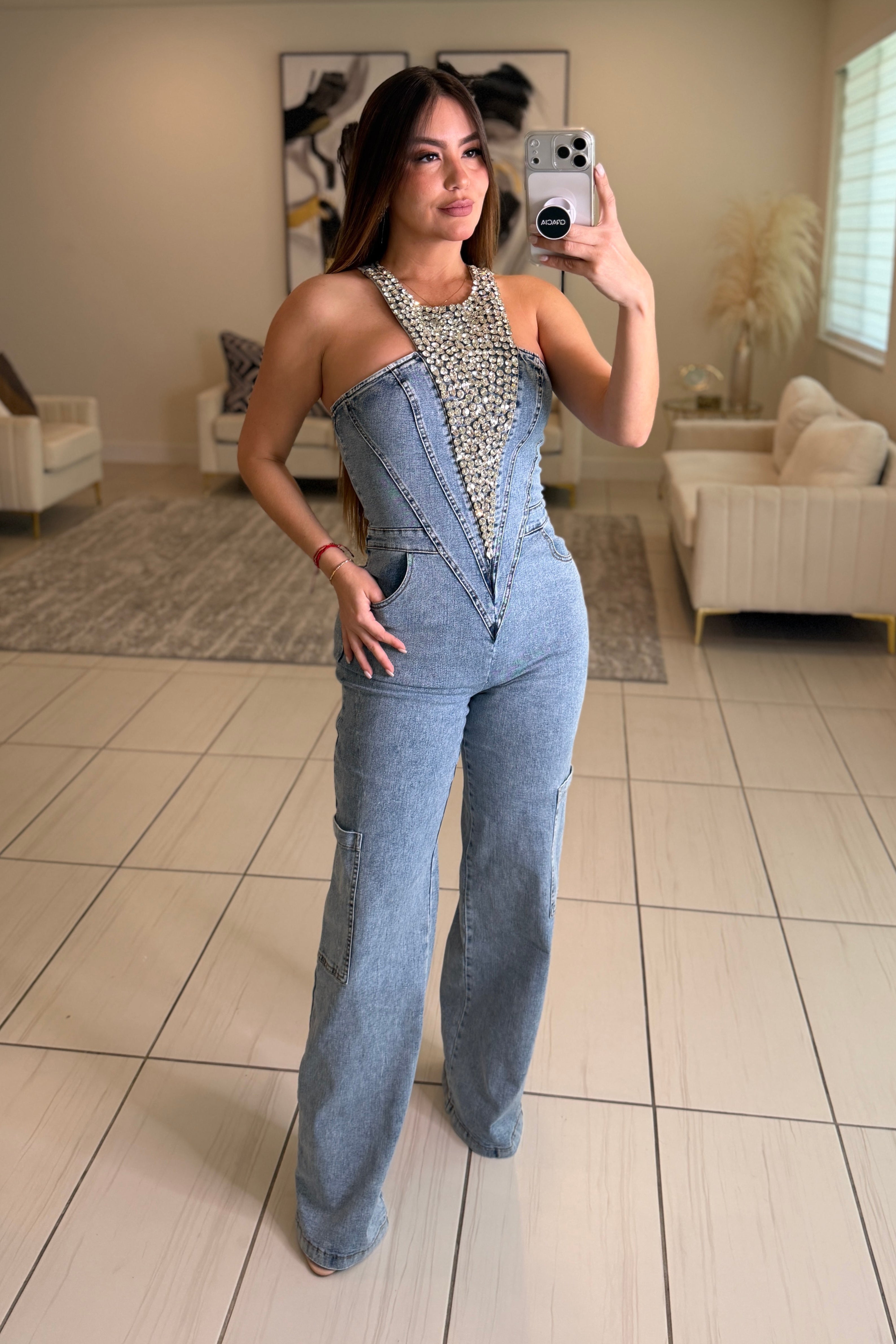 Divine Incantation Denim Jumpsuit