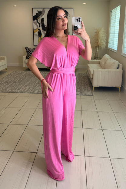 Empire Luxe Soft Pink Jumpsuit