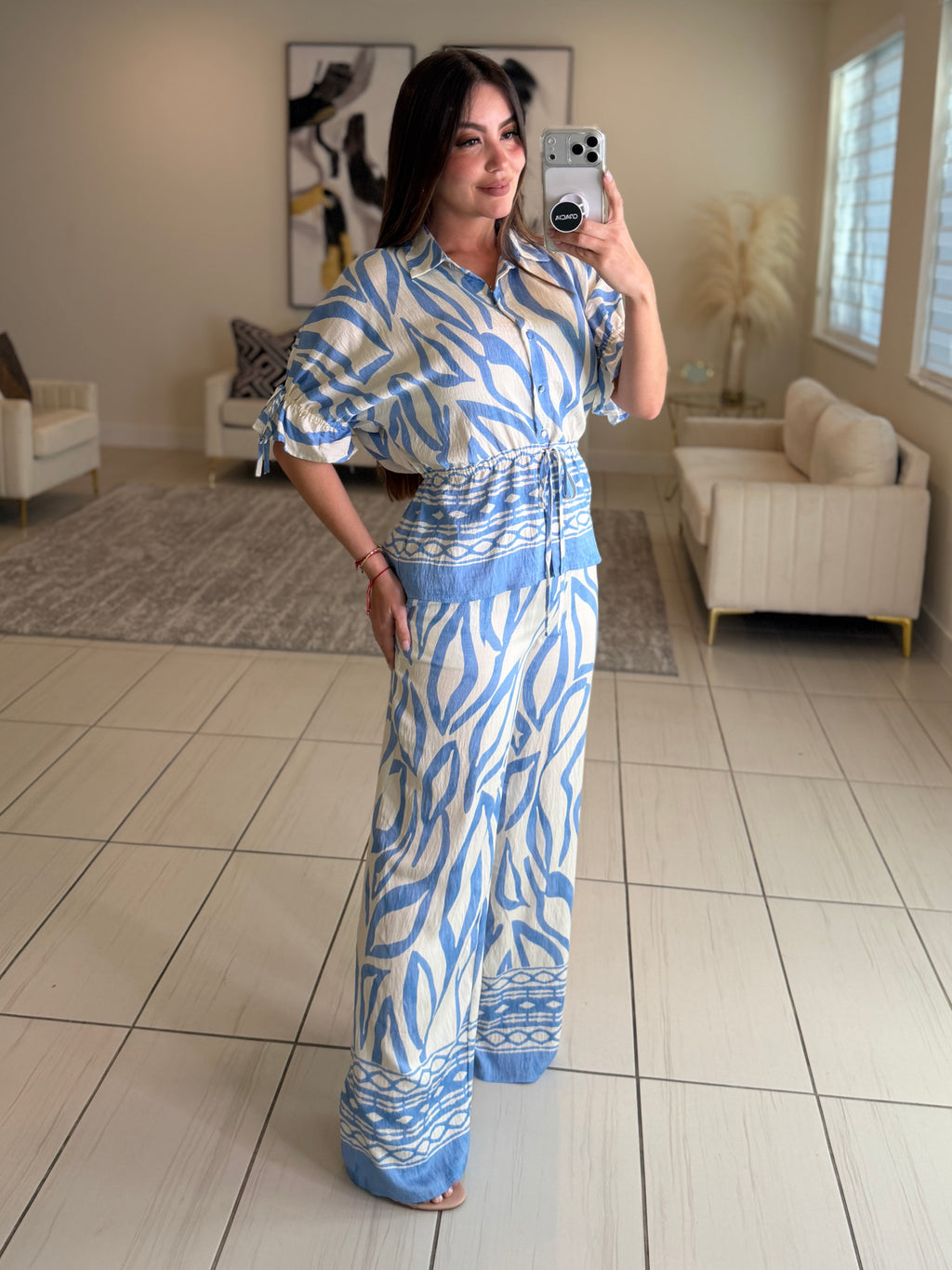 Modern Motion Blue Pant Set