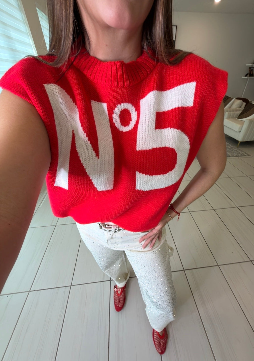 Charming Knit Red Vest