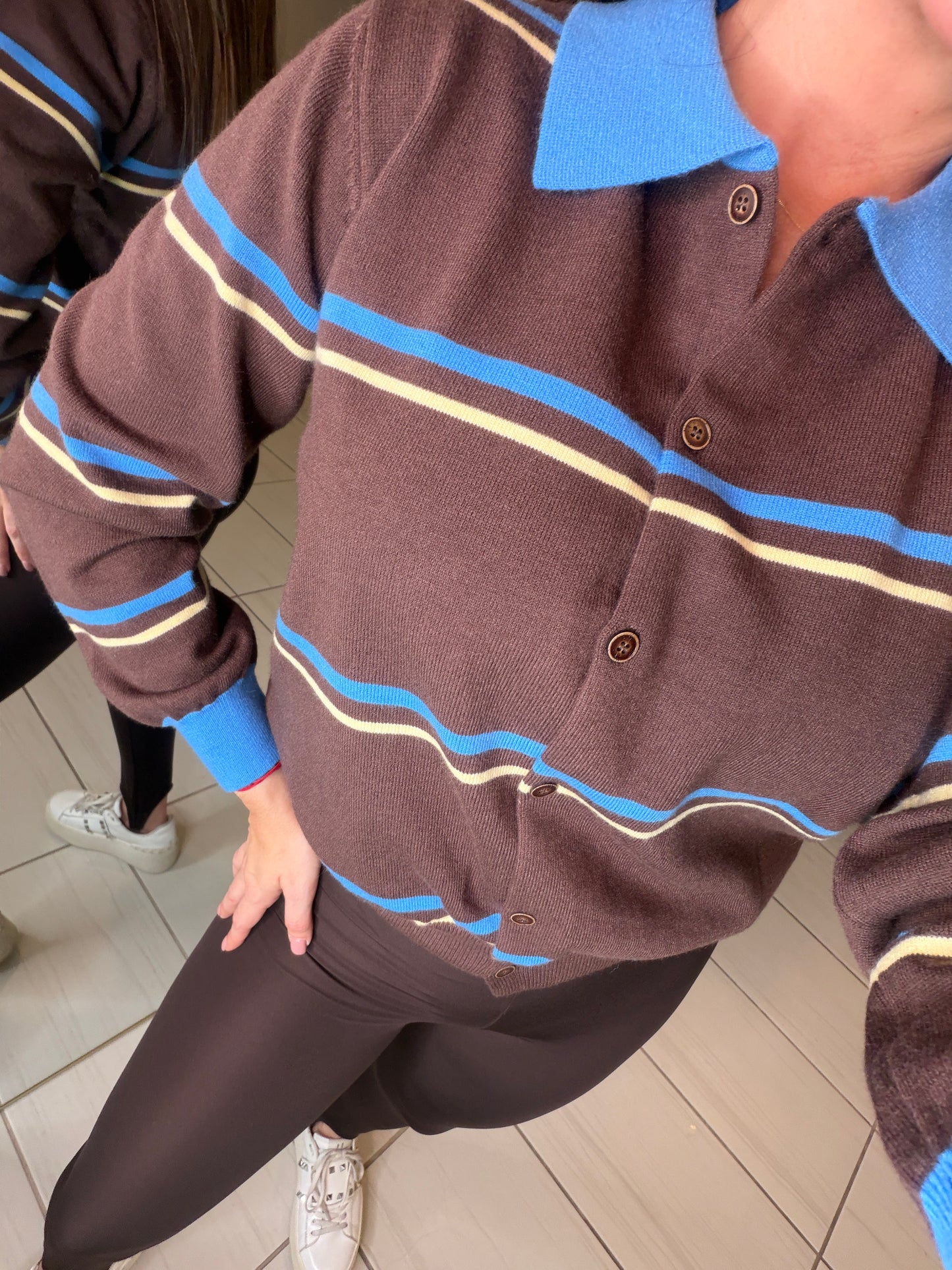 Empire Code Knit Brown Sweater