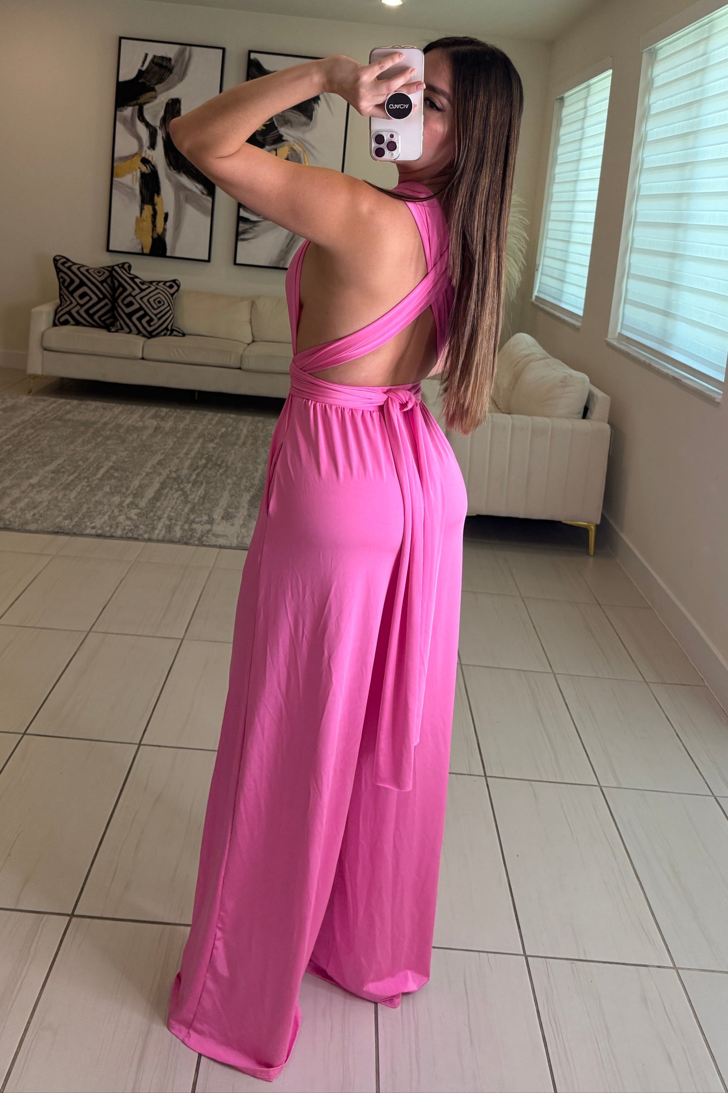 Empire Luxe Soft Pink Jumpsuit