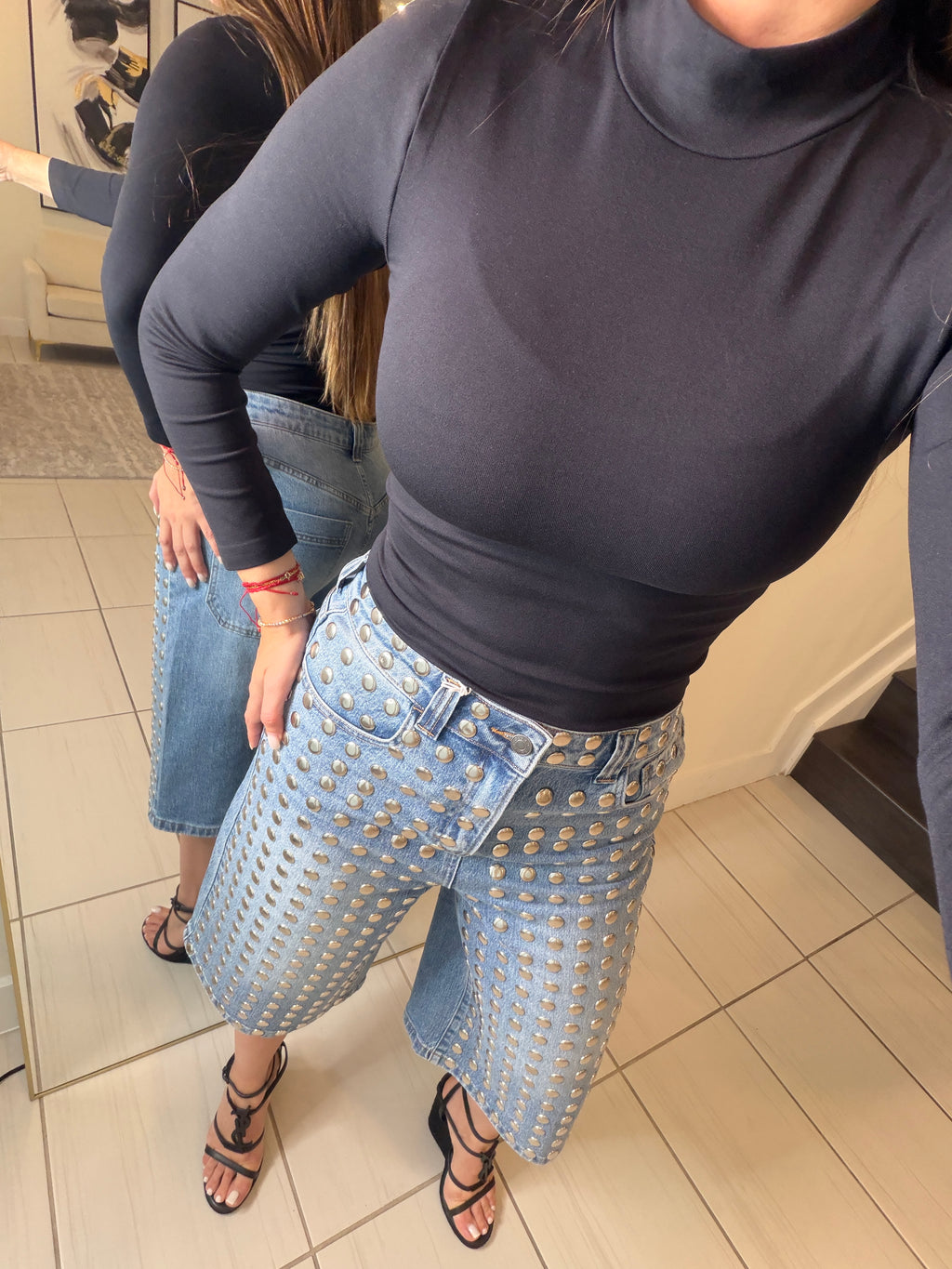 Iconic High Neck Black Basic Top