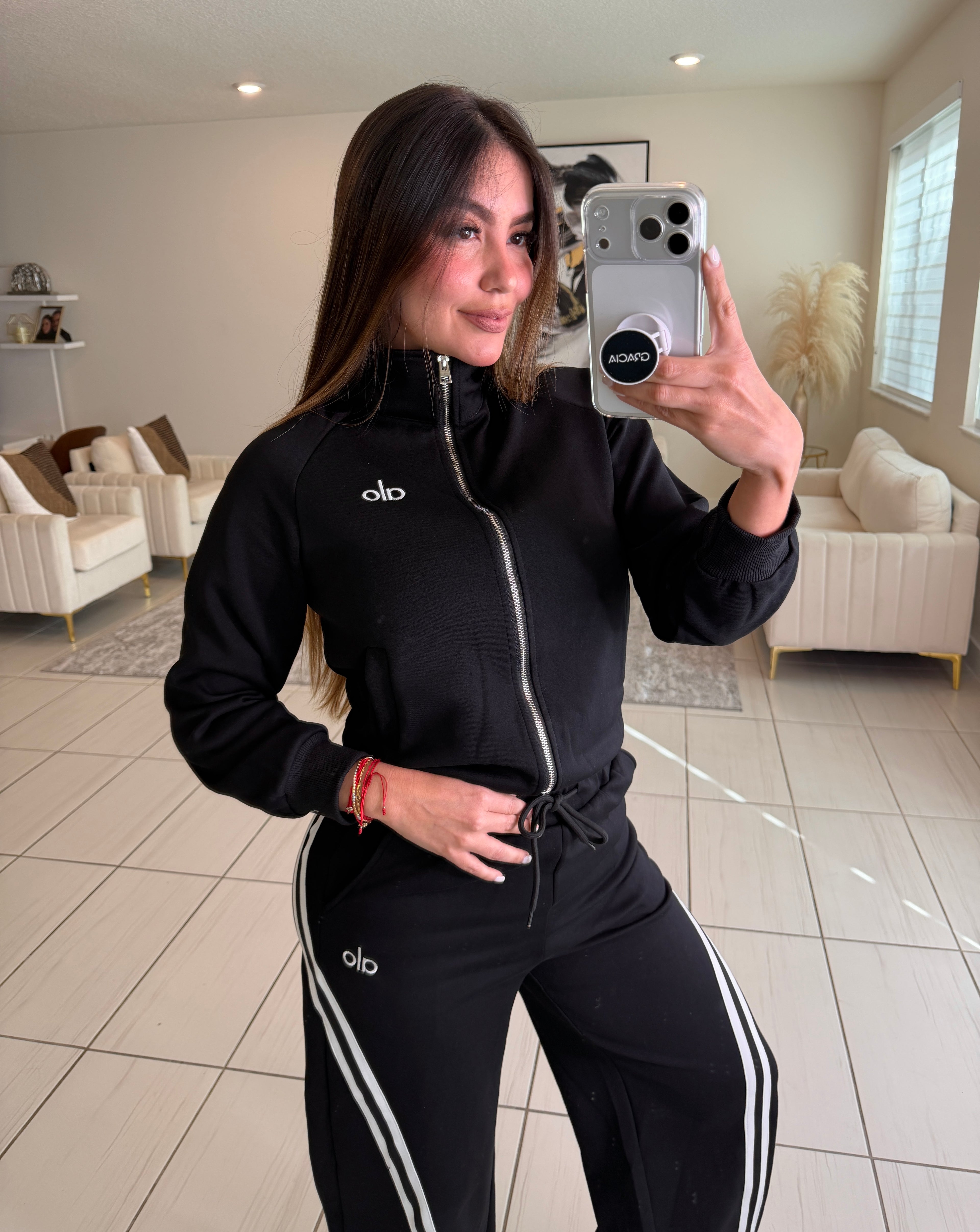 Stripes Halo Black Pant Set