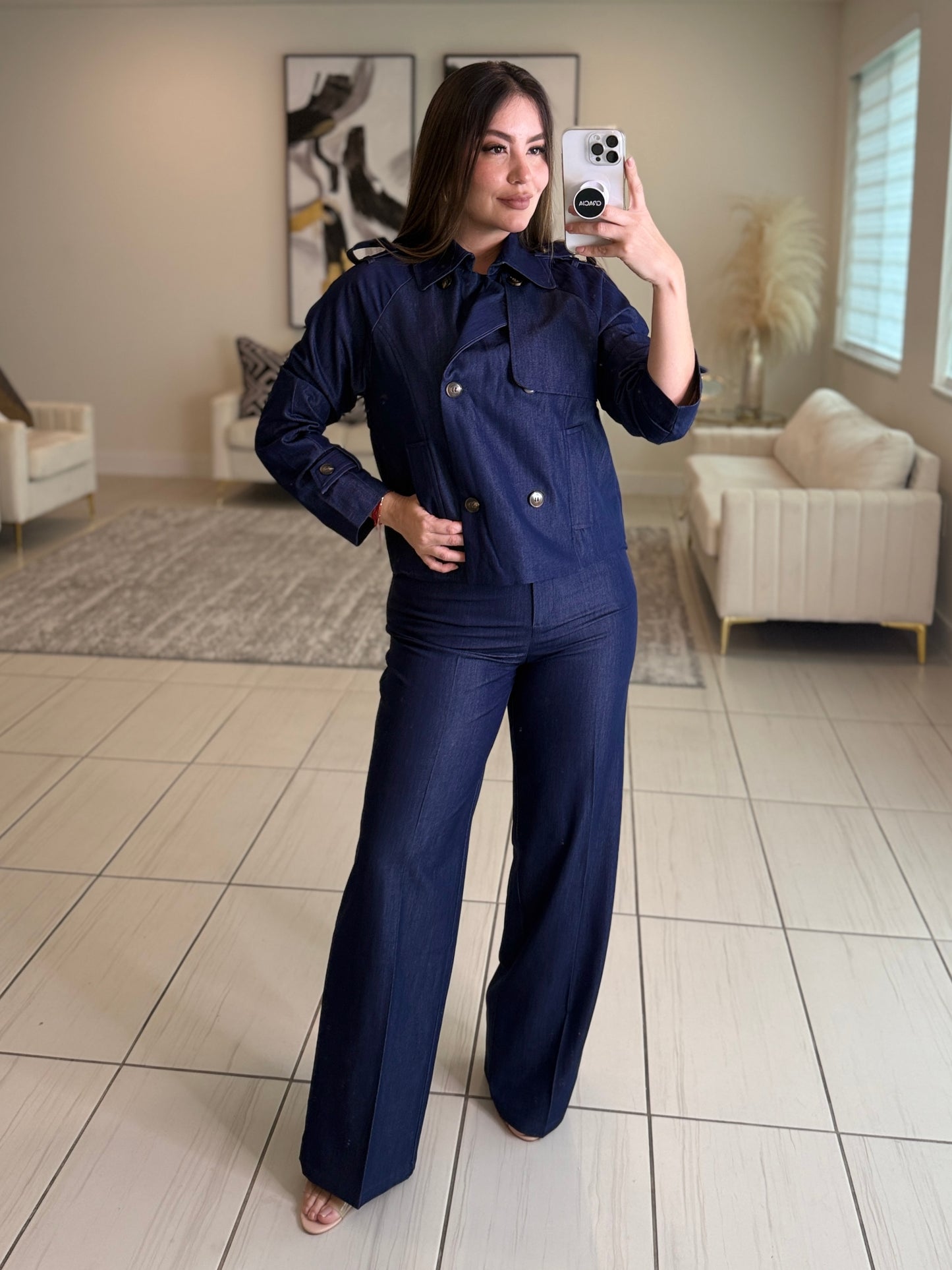 Vanguard Edge Navy Blue Pant Set
