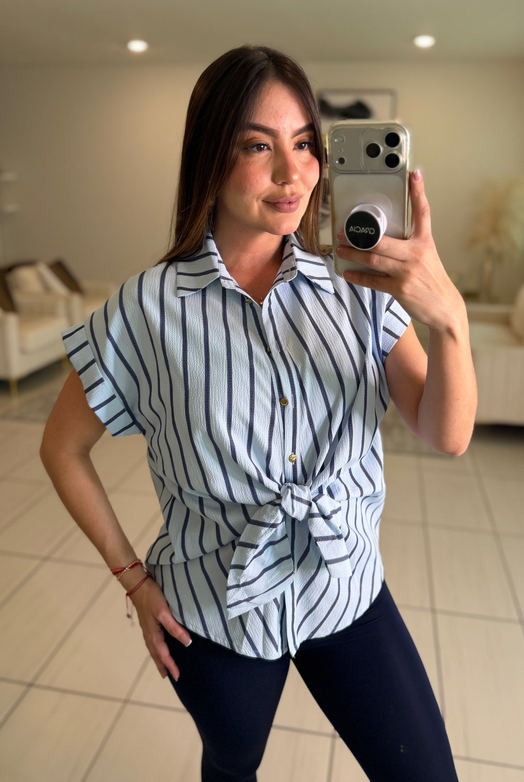Angelic Stripes Blue Shirt