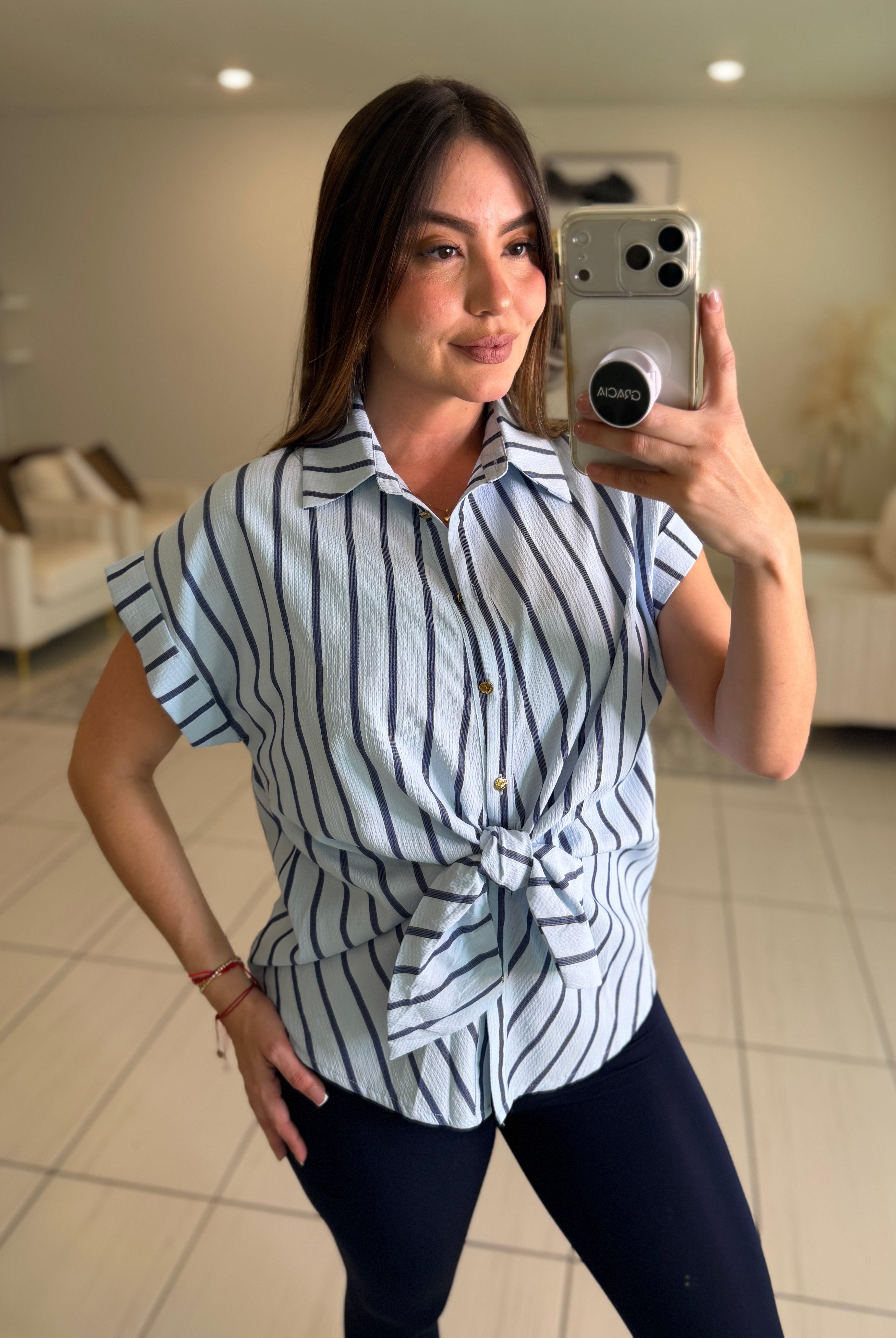Angelic Stripes Blue Shirt