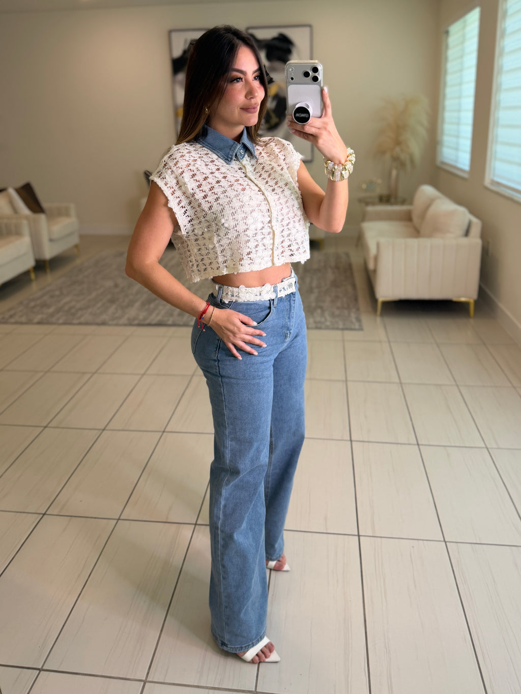 Radiant Prairie Denim Pant Set