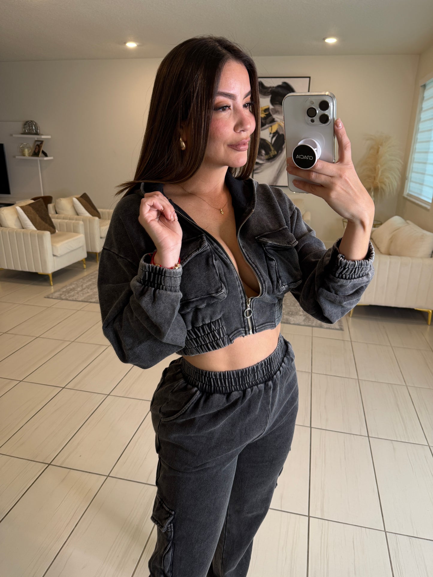 Illusionist Washed Black Pant Set