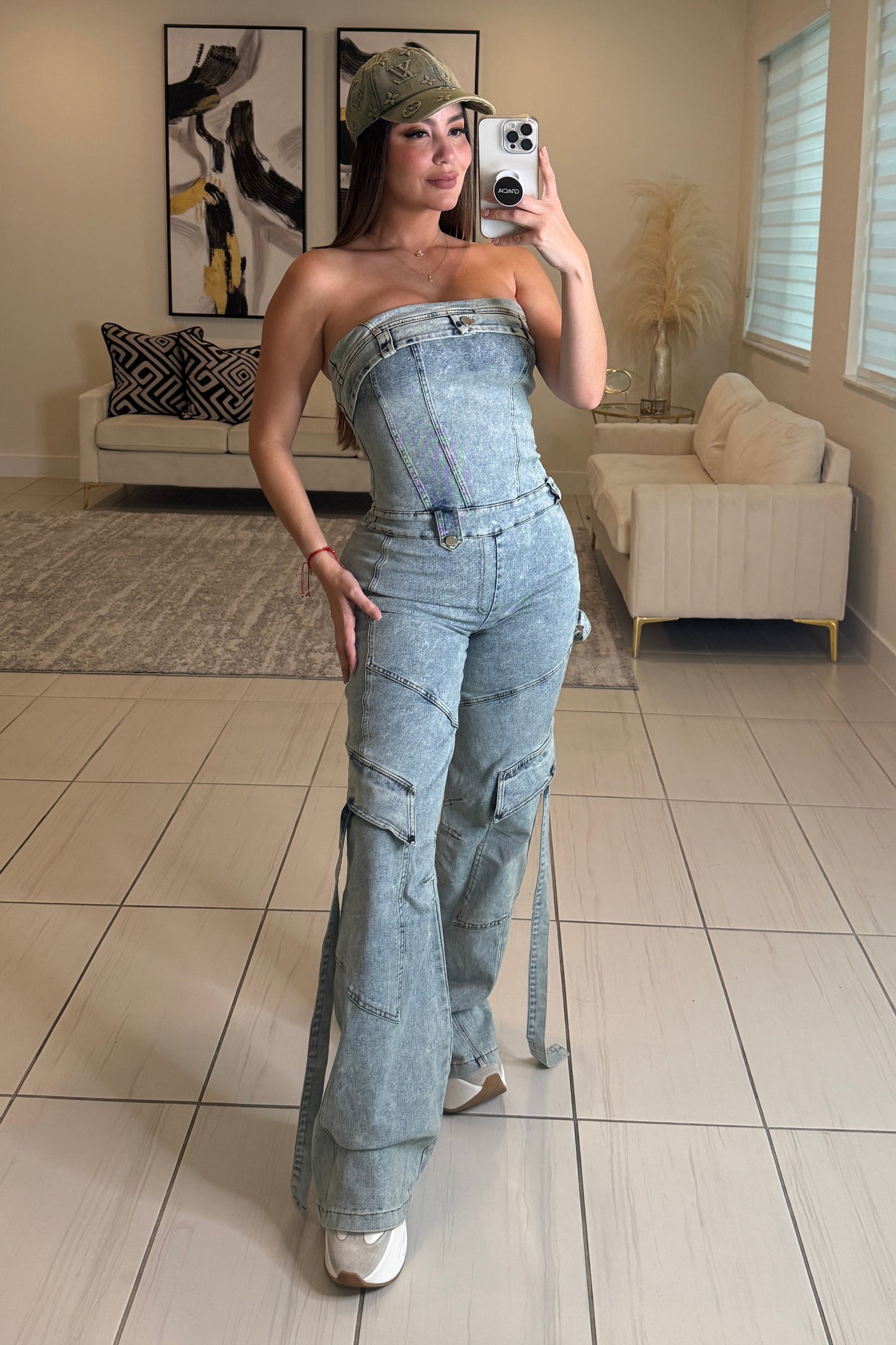 The Powerline Denim Jumpsuit