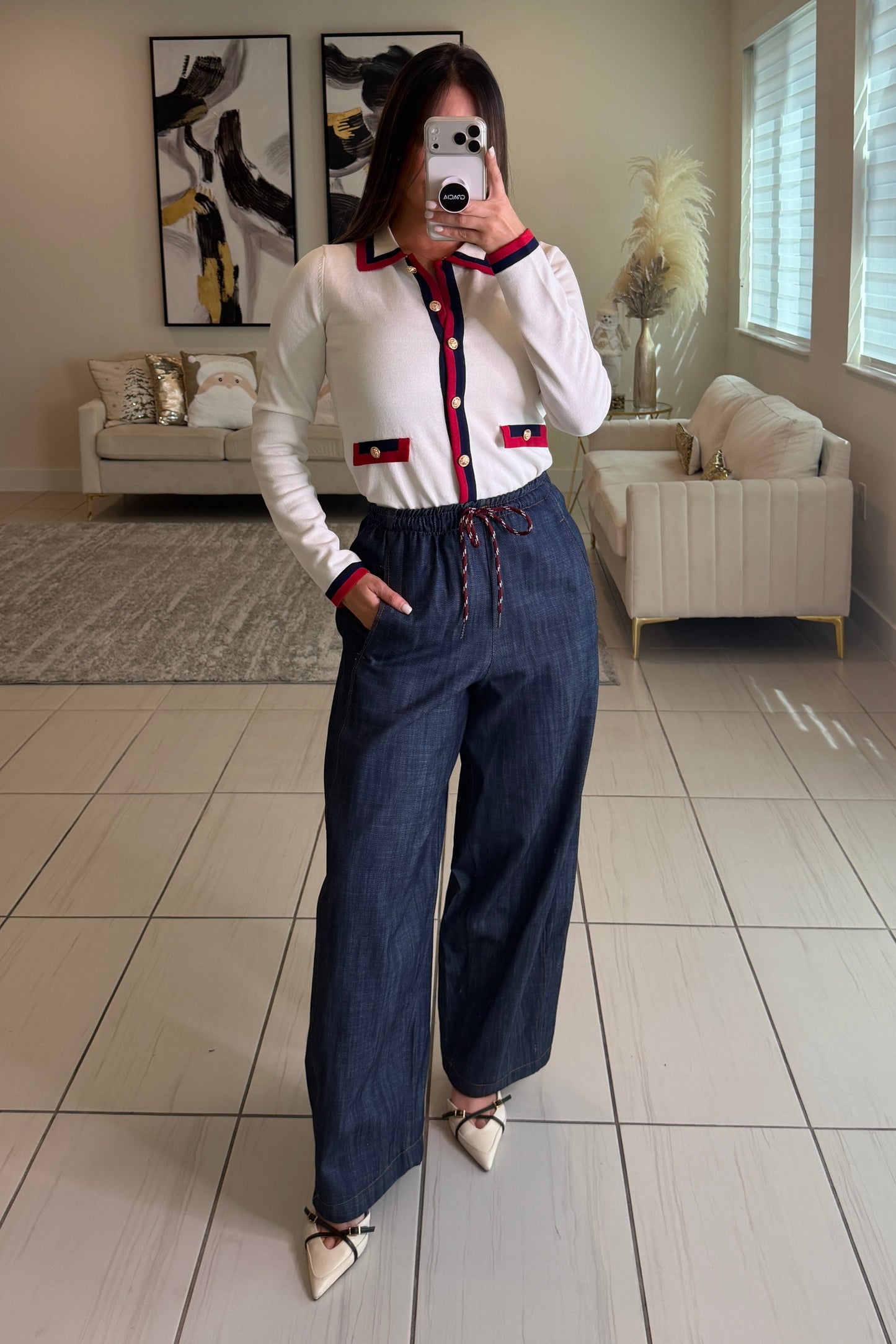 Lustrate Line Dark Denim Pants