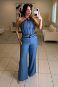 Elevated Essential Blue Pant Set
