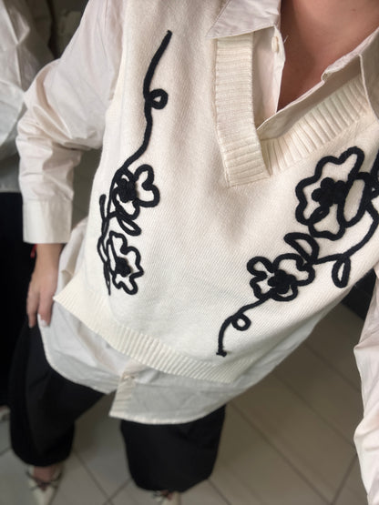 Parisian Stroll Beige Long-Sleeved Top