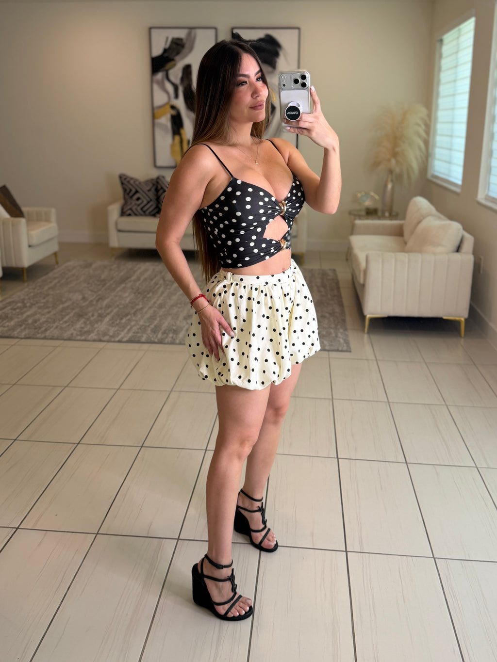 Sweetest Dots Balloon White Shorts