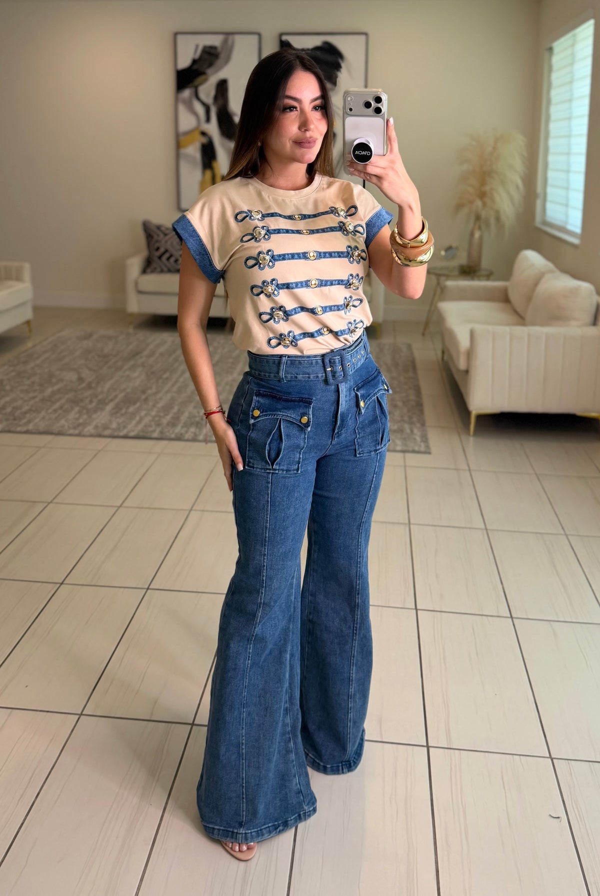 Luna Utility Blue Denim Pants