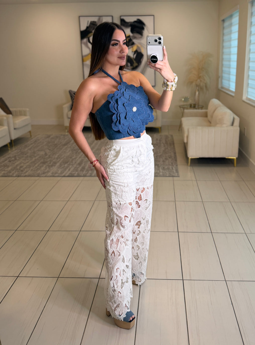 Eternal Grace Denim Top