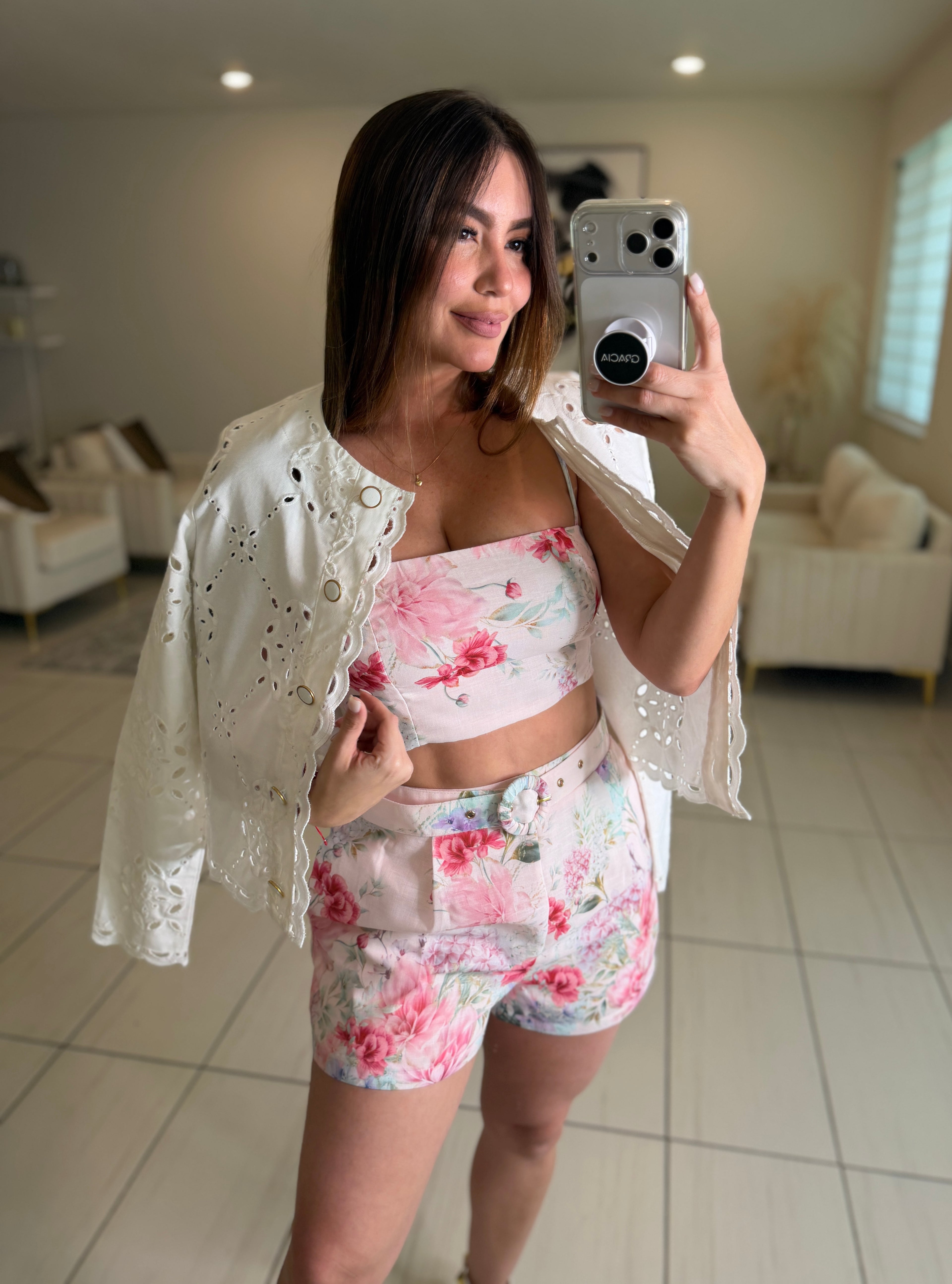 Sweetest Floral Pink Short Set