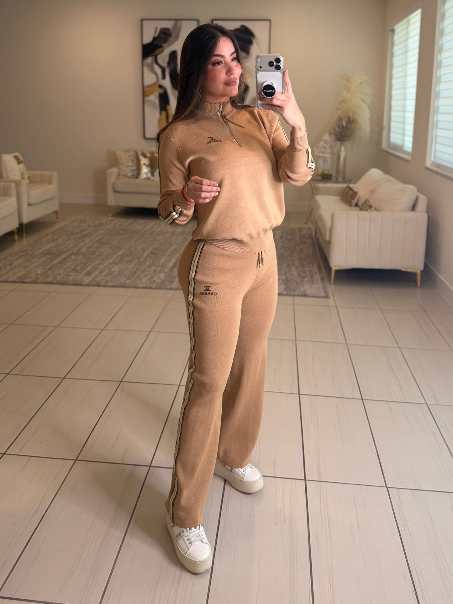 Iconic Mocha Knit Pant Set